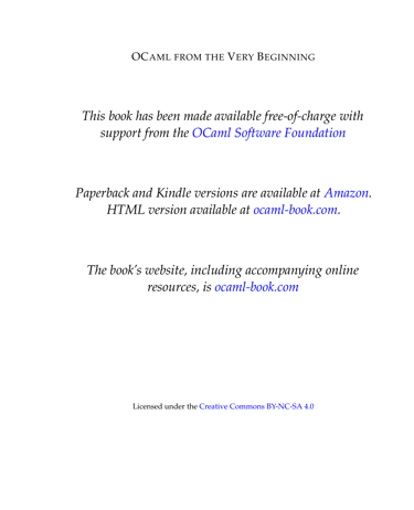 OCaml from the Very Beginning
