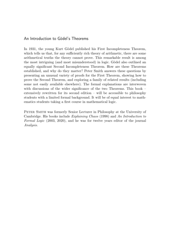 An Introduction to Gödel’s Theorems