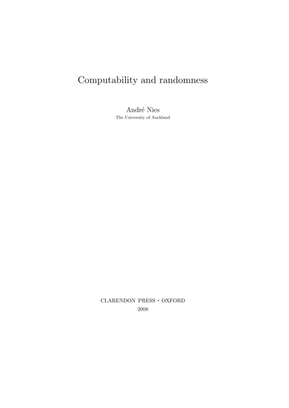 Computability and Randomness