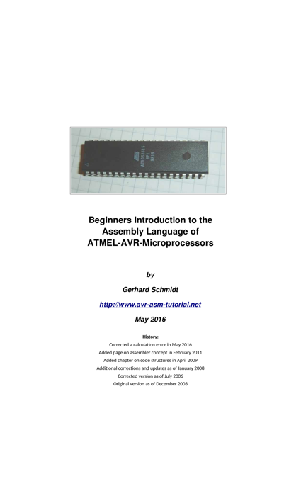 Beginners Introduction to the Assembly Language of ATMEL-AVR-Microprocessors