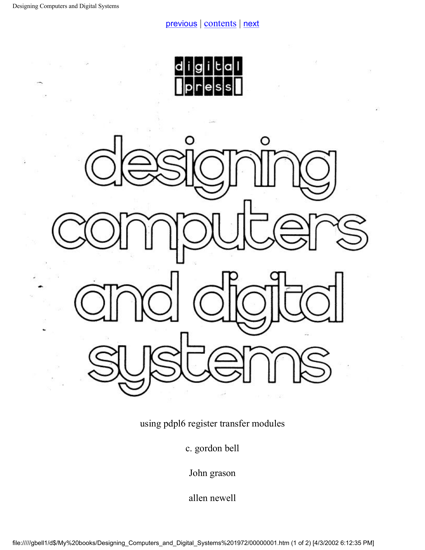 Designing Computers and Digital Systems