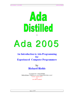Ada Distilled for Ada 2005: An Introduction to Ada Programming for Experienced Computer Programmers