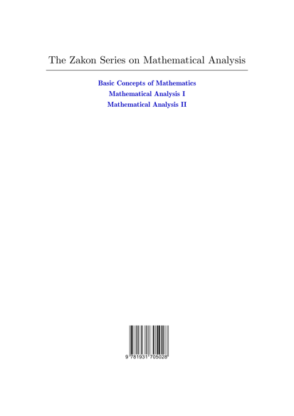Mathematical Analysis I