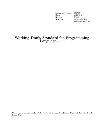 Working Draft, Standard for Programming Language C++