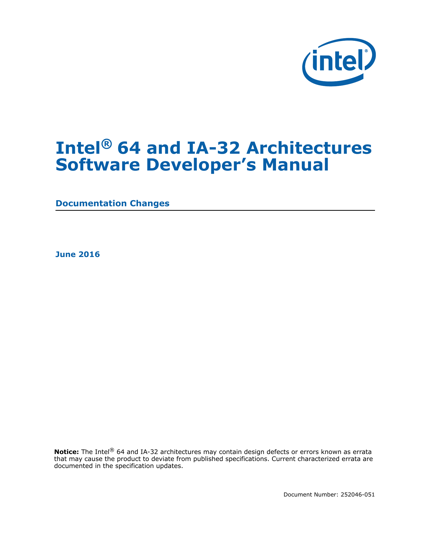 Intel® 64 and IA-32 Architectures: Software Developer’s Manual