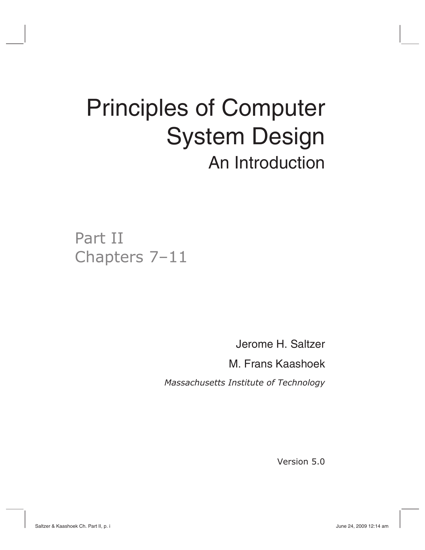 Principles of Computer System Design