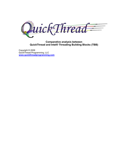 Comparative analysis between QuickThread and Intel® Threading Building Blocks (TBB)