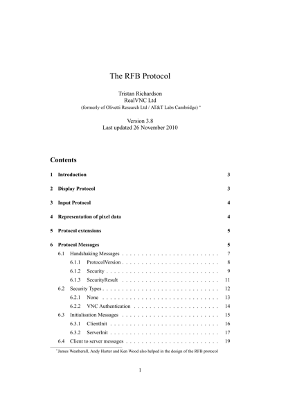 The RFB Protocol Version 3.8