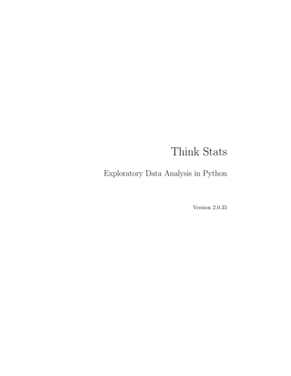 Think Stats: Exploratory Data Analysis in Python