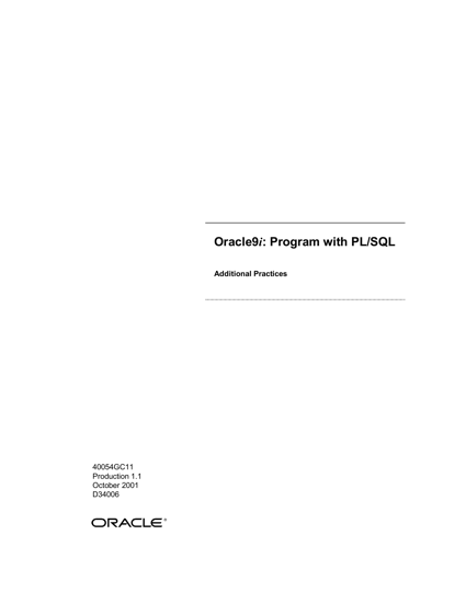 Oracle9i: Practicality with PL/SQL