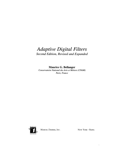 Adaptive Digital Filters Second Edition